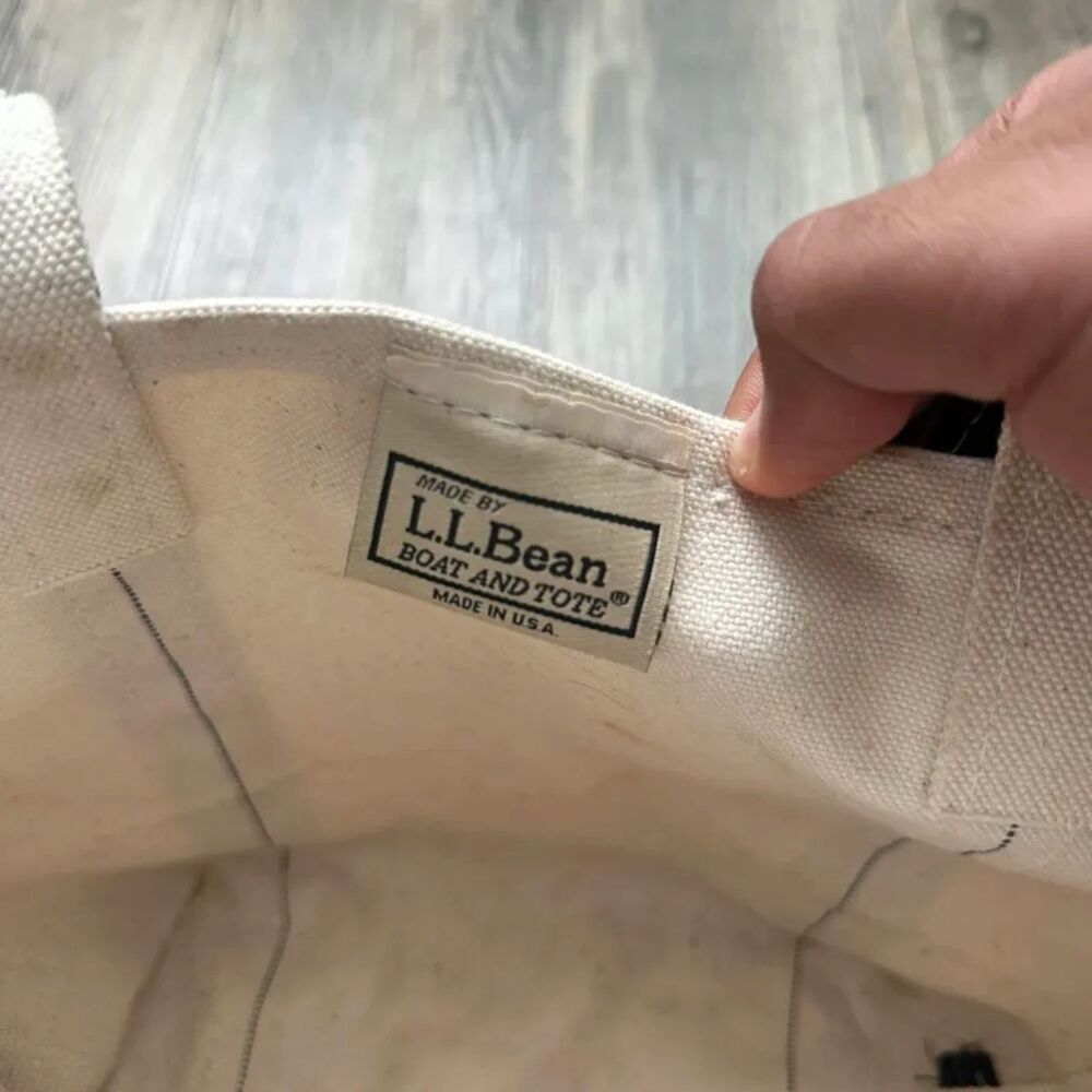 Vintage L.L. Bean Boat And Tote Black Canvas Tote Bag - Picture 5 of 6